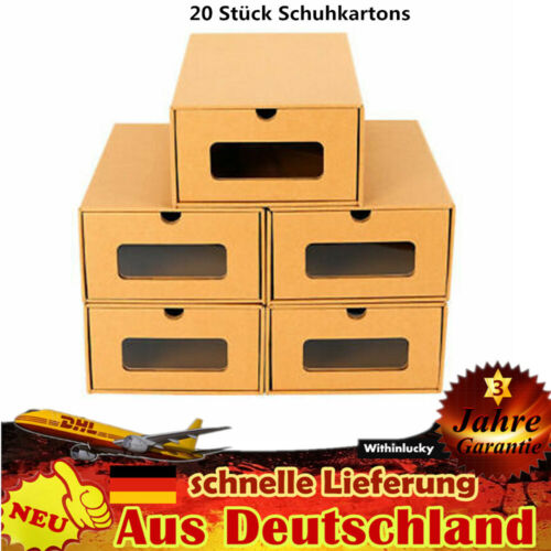 20x Schuhkarton Stapelbox Schublade Schuhaufbewahrung Schuhbox Aufbewahrungsbox