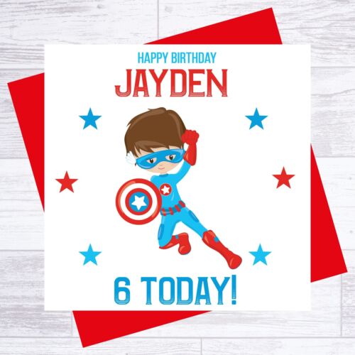 PERSONALISED SUPERHERO BIRTHDAY CARD DAD SON BROTHER ANY NAME OR AGE CA 