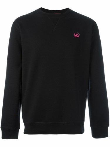 MCQ /% 100 AUTHENTIC MEN Swallow Patch MEN Sweatshirt Black