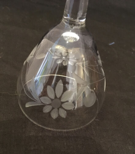 SUPER QUALITY VINTAGE FLOWER ETCHED SHORT GLASS COCKTAIL BAR SHERRY APERITIF 100 