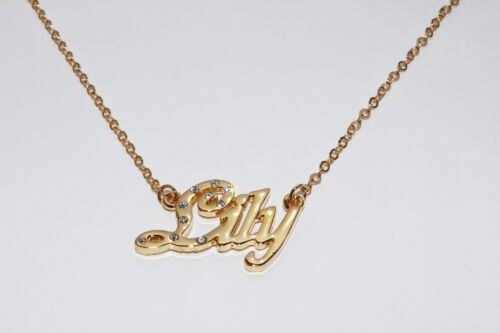 LILY 18ct Gold Plating Necklace With Name Anniversary Pendant Gifts For Her 