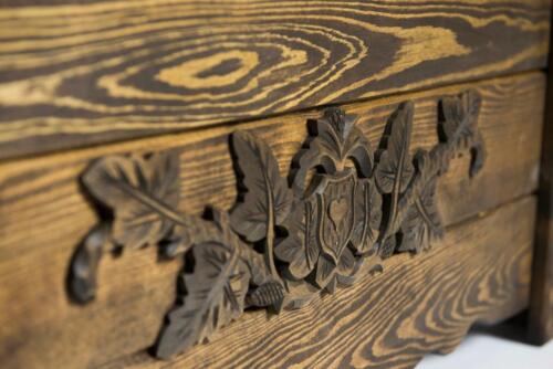 En bois vintage couverture coffre box table basse coffre ottoman meubles WFR1 