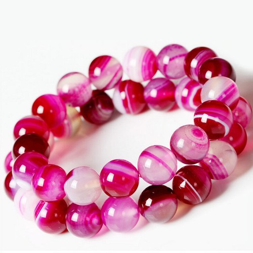 New Natural Striped Agate Round Gemstone Loose Spacer Beads 4//6//8//10//12mm