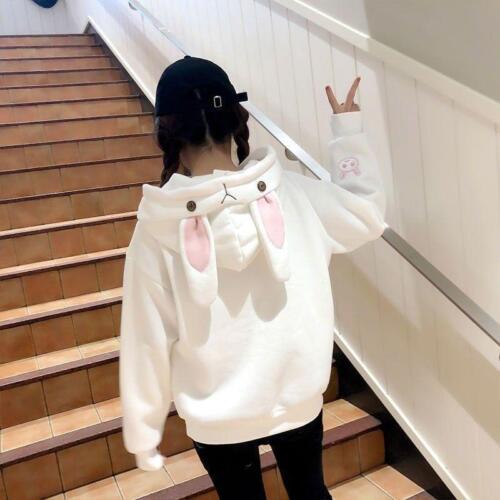 Lady Girl Loose Pullover Sweatshirt Hoodies Tops japonais Bunny mignon kawaii Manteau 