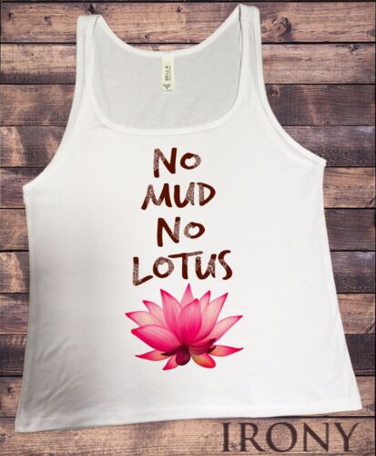 No Lotus" Yoga Flowery Lotus Print JTK722 Jersey Tank Top "No Mud 