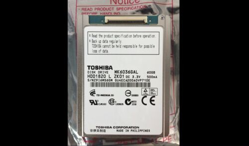 Toshiba MK6036GAL  60GB 1.8/" REPLACE MK3008GAL HS030GB upgrade  ZUNE 30G IPOD