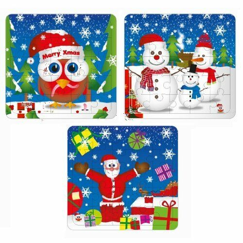 Christmas Santa Mini Jigsaw Puzzles Kids Loot Bag Toy Stocking Filler