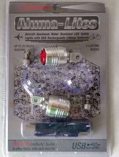 Aluma-Lites Safety Lights Braze-ons Allen Bolt fit Surly Soma etc USB F//R Pairs