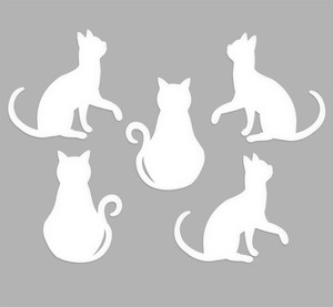 details about cat silhouette cut outs die cut kitten shapes white set of 10 cat shapes to cut out