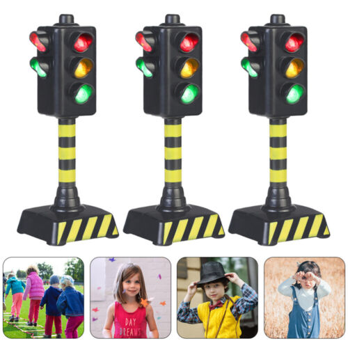 3pcs Simulated Traffic Light Toy Imitation Road Scene Props Children Toy 
