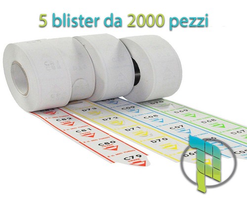 5 Rotoli Eliminacode 5 x2000 Etichette Ticket a Rondine Elimina code 10000 pezzi