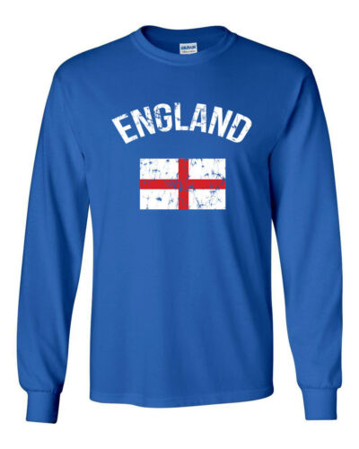 443 England Long Sleeve shirt Flag British futbol united Kingdom rugby sports 
