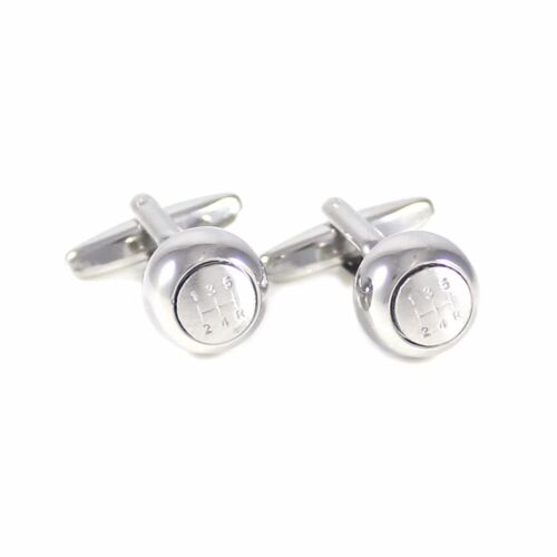 New Silver Tone Novelty Round Shape 5 Speed Gear Shift Cuff links 1478