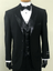 Men/'s 3-PC Black Tuxedo Suit 2-Button Metallic Lapel// Come with Vest Pants T-713
