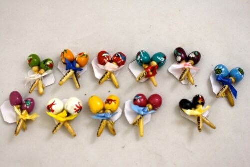New Set Of 4 Mexican Mini Maracas In A Pin Ideal To Wear Decoration Fiesta Favou 