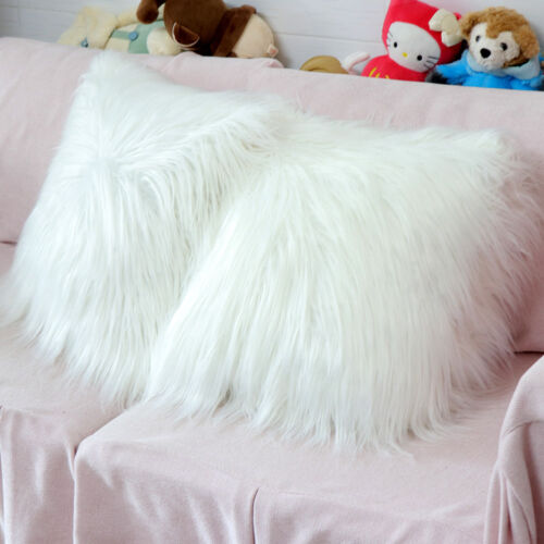 Soft Faux Fur Plush Cushion Cover Home Decorative Sofa Car Throw Pillow Case 