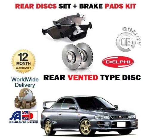 Para Subaru Impreza 2.0 i Turbo Sti 1993-1998 Freno Trasero Discos Set Almohadillas De Disco