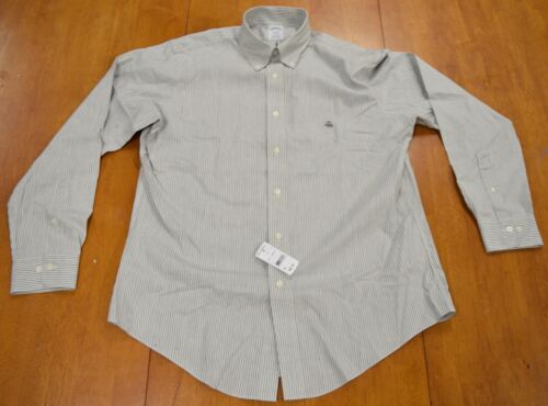 Brooks Brothers Non-Iron Button Down Gray Stripe Long Sleeve Regent Fit Shirt