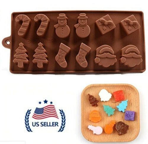 Silicone Mold Christmas Tree Chocolate Ice Cube Soap Mould Jello Candy US 