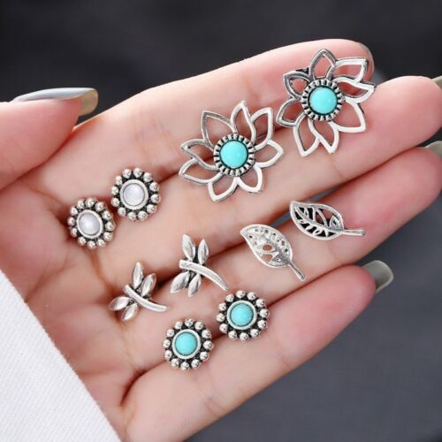 12Pairs//Set Women Crystal Pearl Earrings Ear Stud Elegant Wedding Jewelry Gifts