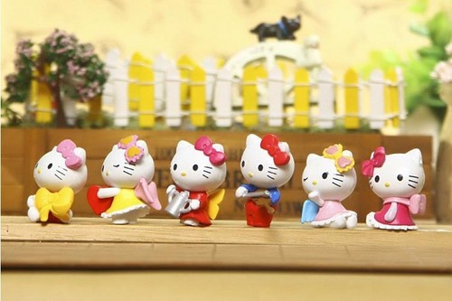 6ps Trompette de l/'Ange HELLO KITTY ANIME ACTION FIGURE COLLECTION PVC jouets cadeaux