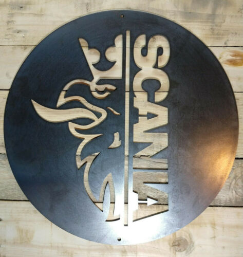 Premium Scania Logo Metal Sign Hand Finished Wall GARAGE LORRY TRUCK CREST badge 