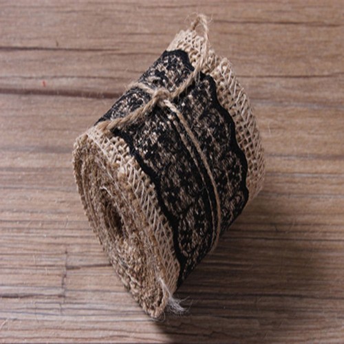 Craft Natural Jute Hessian Roll Rustic Lace Edged Ribbons Burlap Trims Tape
