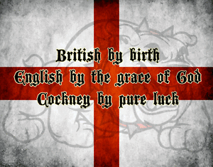 COCKNEY BY PURE LUCK METAL TIN SIGN POSTER PLAQUE BRITISH PIT BULL ENGLISH FLAG