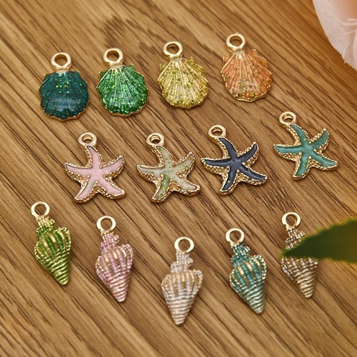 13Pcs Conch Sea Shell Pendant DIY Charm Jewelry Making Handmade Accessories Gift
