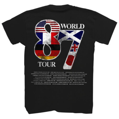 Def Leppard Mens T-SHIRT Black OFFICIAL SIZES SM 5XL FADED 87 HYSTERIA TOUR