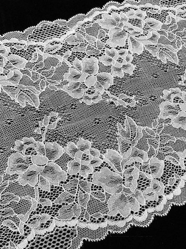 Laverslace blanco floral Rosa ancho estiramiento del cordón 8.5/"//22 cm Lencería Ropa