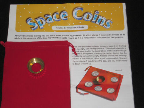 Space Coins Magic Trick - Made of Brass, Close-Up Magic, Illusion, Use Any Coins