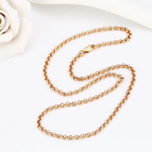 18K 18ct Yellow Gold Filled  3.5mm Rolo Belcher Chain Necklace 24” Long GF106