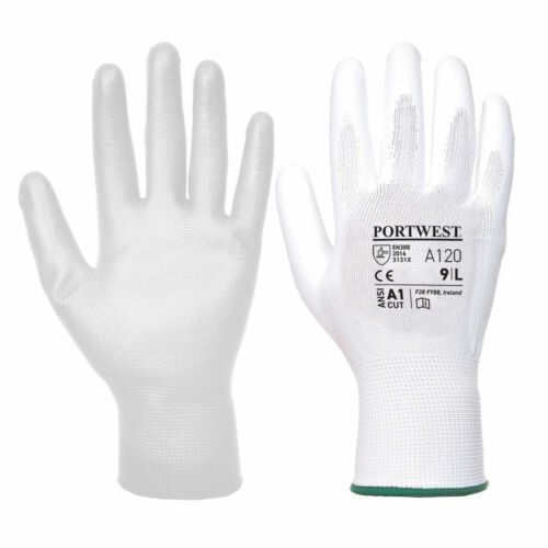 10 PACK PORTWEST GENERAL HANDLING PU PALM GLOVES MANY COLORS SIZES XXS-3XL A120