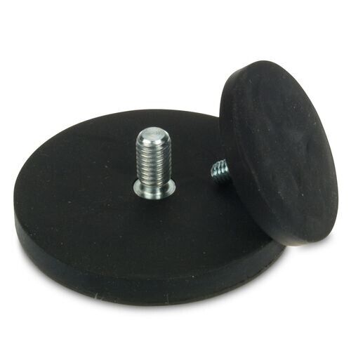 Rubber Coated Male Thread Pot Magnet 43mm x 6mmAnti Scratch Paint Protection 