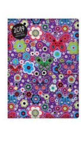 2019 A5 Week To View WTV Butterfly Padded Pu Cover Planner Organiser Diary
