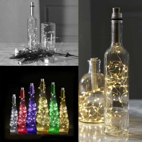 2M Bottle 10//15//20LEDs Cork Shaped Wine Fairy String Lights Lamp AA Battery Xmas