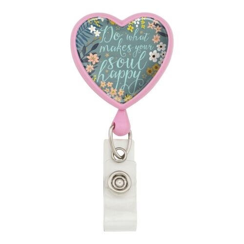 Details about  / Do What Makes Your Soul Happy Heart Lanyard Reel Badge ID Card Holder