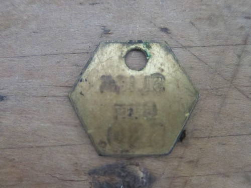 Vintage Aviation Brass Slick Burbank Work Token Key Tag Medal Medallion Badge