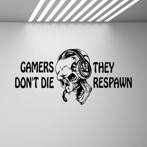 Gamers Dont&#039;t Die They Respawn Wall Decal Video Game Gifts Kids wall Stickers