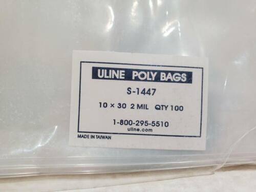 2 Mil 10/" x 30/" pack of 100 S-1447 NEW Industrial Clear Plastic Poly Bags