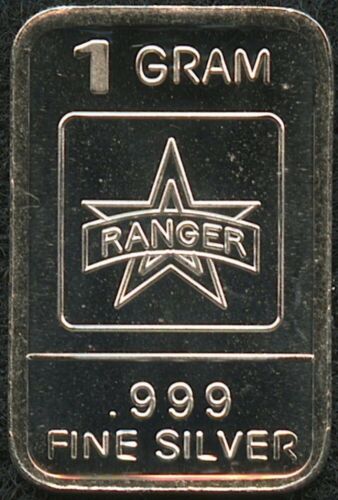 1 Gram .999 Fine Pure Solid Silver Bar Army Ranger