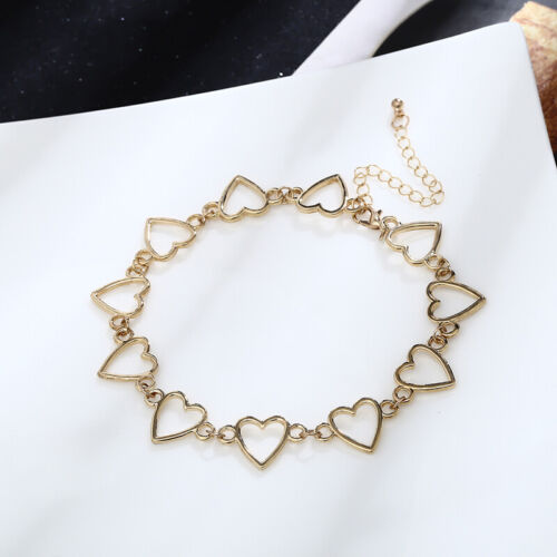 Fashion Punk Hollow Heart Pendant Choker Chain Buckle Collar Necklace Jewelry ZY