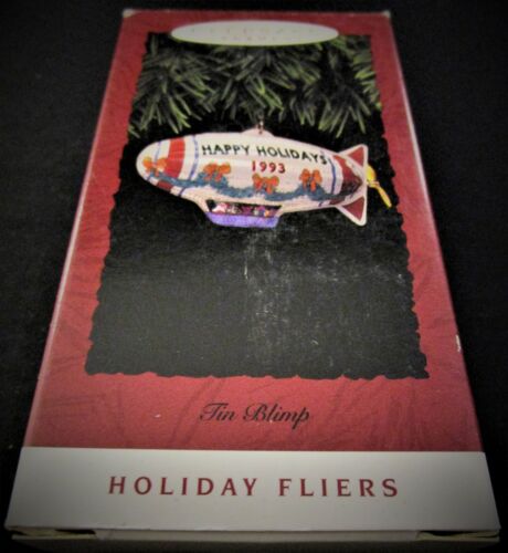 1993 Hallmark Keepsake Ornament ~ Tin Blimp ~ Holiday Fliers ~ MINT