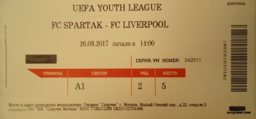 Liverpool FC mint TICKET UEFA YL 2017/18 Spartak Moskau 
