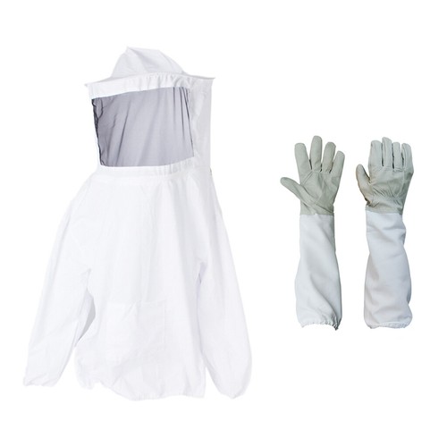 1 Satz Pro Beekeeping Jacket Veil Dress Clothes Belüftete Handschuhe mit