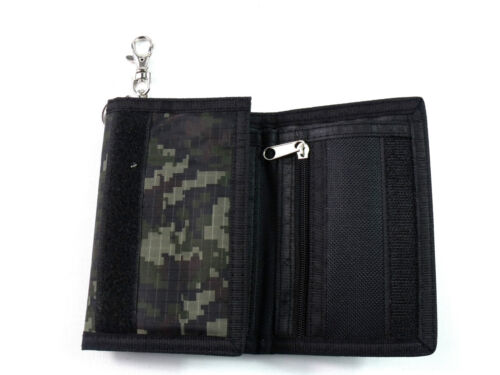 New Unisex Camouflage Canvas Chain Wallet Coin Pouch Credit Card Holder Purse