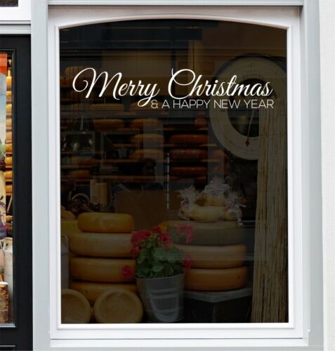 MERRY CHRISTMAS /& Happy New Year Shop Window Sticker Retail Decoration Decal