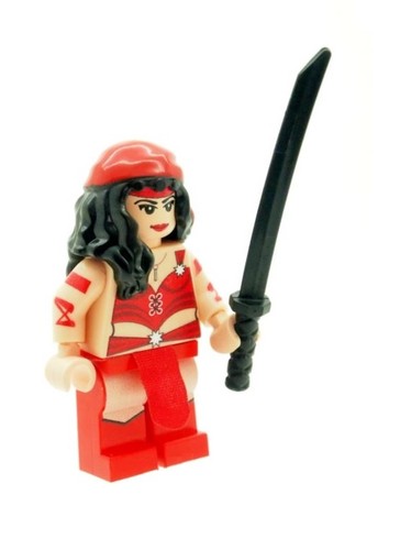Custom Designed Minifigure Elektra Superhero Printed On LEGO Parts