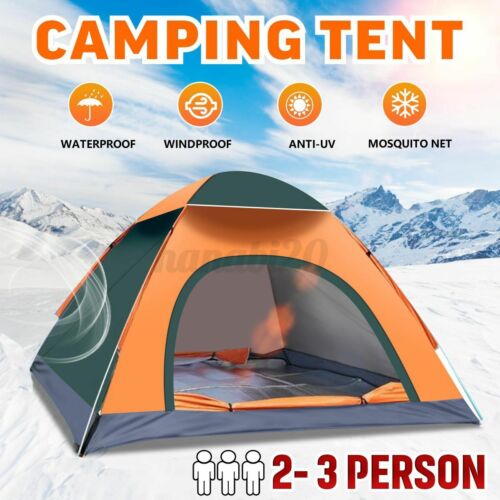 2//3 Person Man Tent Folding Camping Hiking Outdoor Beach Tent Waterproof UK